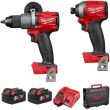 KIT Trapano 135NM + Avvitatore ad impulsi 1/4 + 2 batterie 5Ah e Caricabatterie 18V FUEL M18 FPP2A2-502P Milwaukee