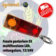 Fanale posteriore SX multifunzione LED, rettangolare, 12/24V