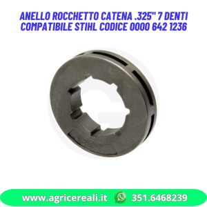 Anello rocchetto catena .325" 7 denti compatibile Stihl codice 0000 642 1236