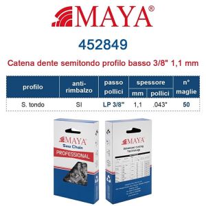 Catena Motosega 3/8" Mini 1.1 mm 50 Maglie Maya