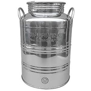 Contenitore Olio Lt. 30 Fusto Bidone in acciaio Inox 18/10 per Olio Vino