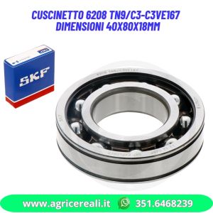 Cuscinetto 6208 TN9/C3-C3VE167 | dimensioni 40x80x18mm
