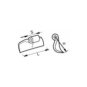 Mazza stampata per trincia L=150mm, S=55mm, H=100mm, Ø Foro 20,5mm.