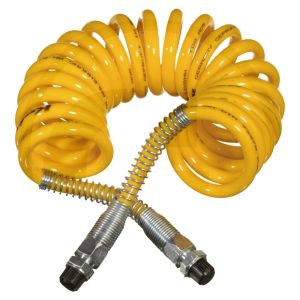 Tubo Spirale aria Giallo poliuretano, Ø int 55 mm, molla protezione salvapiega in acciaio 2x M16 x 1,5 filettatura esterna 3,5 mt