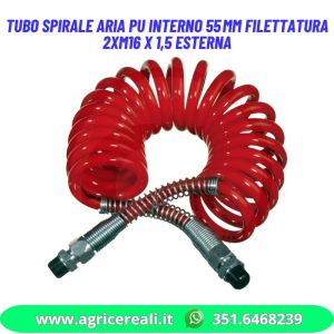 Tubo spirale aria PU interno 55 mm filettatura 2xM16 x 1,5 esterna