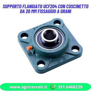 Supporto flangiato UCF204 con cuscinetto da 20 mm Fissaggio a grani