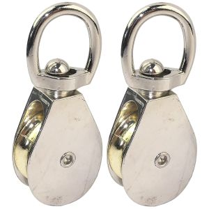 Carrucola singola occhio girevole acciaio fune 4 mm 2 pezzi