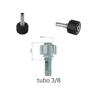 Raccordo per idropulitrice a pressare M22 x 1,5 x tubo 3/8
