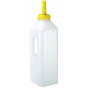Bottiglia biberon allattamento vitellini da 3 litri con impugnatura e tettarella gialla