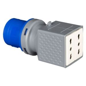 Adattatore Industriale 230 V con Presa Bipasso 16A