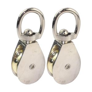 Carrucola singola occhio girevole acciaio fune 4 mm 2 pezzi