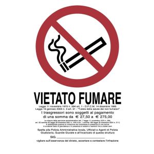 Cartello Vietato Fumare in PVC 20x30 cm