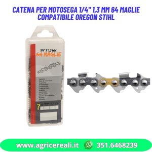 Catena per motosega 1/4" 1,3 mm 64 maglie compatibile Oregon Stihl