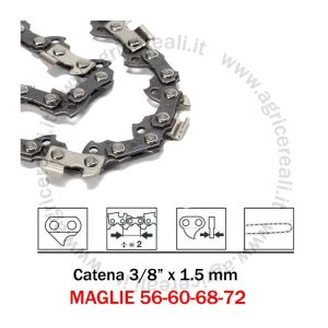 Catena Per Motosega 3/8" x 1.5 mm per barre da 15" a 20"