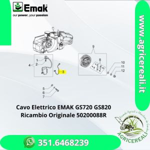 Cavo Elettrico EMAK GS720 GS820 - Ricambio Originale 50200088R