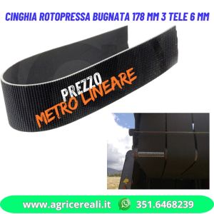 Cinghia rinforzata per rotopressa 178 mm 3 tele 6 mm in vendita al metro