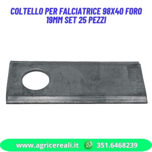 Coltello per falciatrice 98x40mm foro 19mm Confezione 25 pezzi