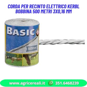 Corda per recinto elettrico Kerbl Bobbina 500 metri 3x0,16 mm