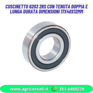 Cuscinetto 6203 2RS con tenuta doppia e lunga durata dimensioni 17x40x12mm