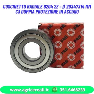 Cuscinetto Radiale 6204 2Z – Ø 20x47x14 mm C3 doppia protezione in acciaio
