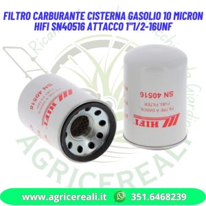 Filtro Carburante Cisterna Gasolio 10 Micron HIFI SN40516 attacco 1"1/2-16UNF