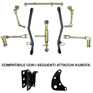 Kit attacco sollevatore a tre punti per trattorino adattabile Kubota 600 mm