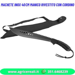 Machete inox 40 cm manico rivestito con cordino