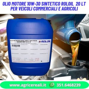 Olio motore 10W-30 Sintetico ROLOIL 20 Lt per veicoli commerciali e agricoli
