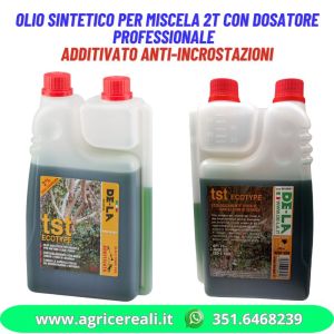 Olio sintetico per miscela 2T con dosatore professionale 1 Lt - anti-fumo