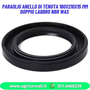Paraolio Anello di tenuta 180x210x15 mm doppio labbro NBR WAS