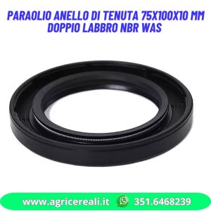 Paraolio Anello di tenuta 75x100x10 mm doppio labbro NBR WAS