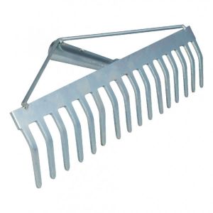 Rastrello Metallo Zincato 16 Denti Senza Manico