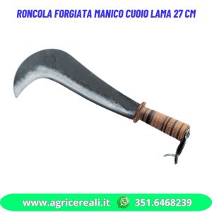 Roncola forgiata manico cuoio lama 27 cm