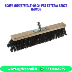 Scopa industriale 40 cm per esterni senza manico