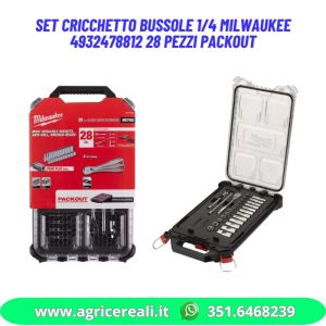 Set cricchetto bussole 1/4 Milwaukee 4932478812 28 pezzi Packout
