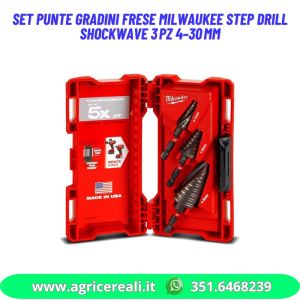 Set punte gradini frese Milwaukee Step Drill Shockwave 3pz 4–30mm