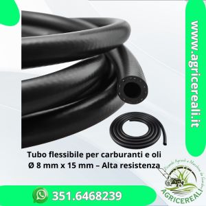 Tubo per carburanti Ø 8mm x 15mm RESISTENTE vendita a metro