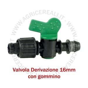 Valvola di derivazione Ø16 mm con gommino per ala gocciolante