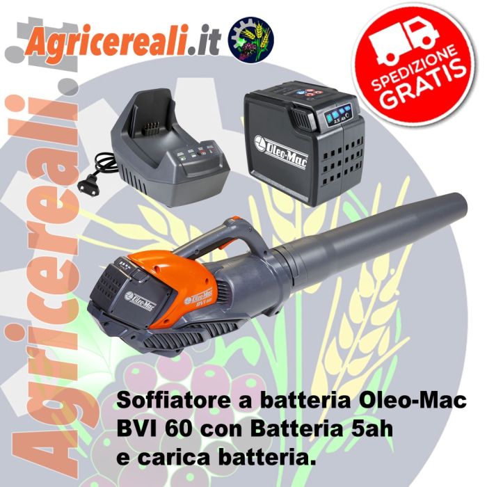 Soffiatore a batteria Oleomac BVi 60 conbatteria 5Ah 