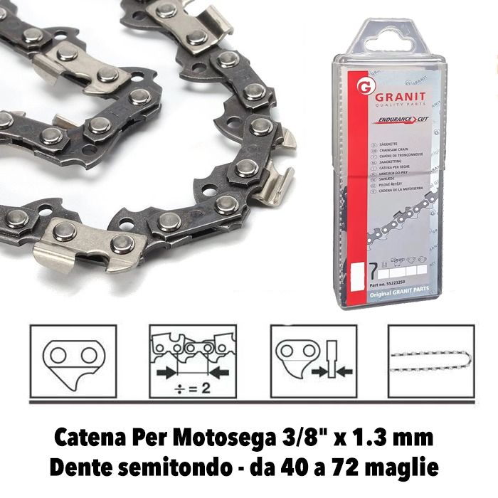 Catena Per Motosega 3/8 x 1.3 mm Varie misure 