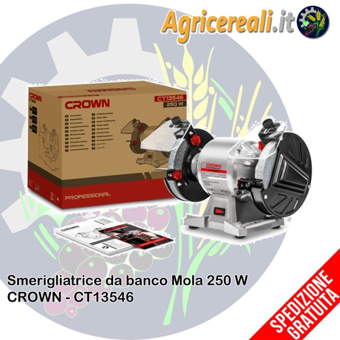 Smerigliatrice da banco Mola 250 W CROWN - CT13546 