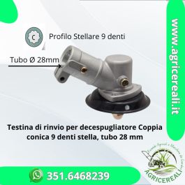 Coppia Conica Per Decespugliatore - 9 Denti, Tubo 26 Mm, Universale, Garlavie